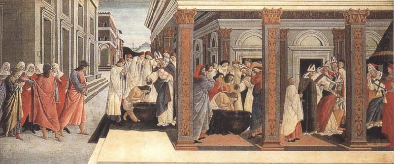 Sandro Botticelli Baptism,renunciation of Marriage,appointment as bishop oil painting image